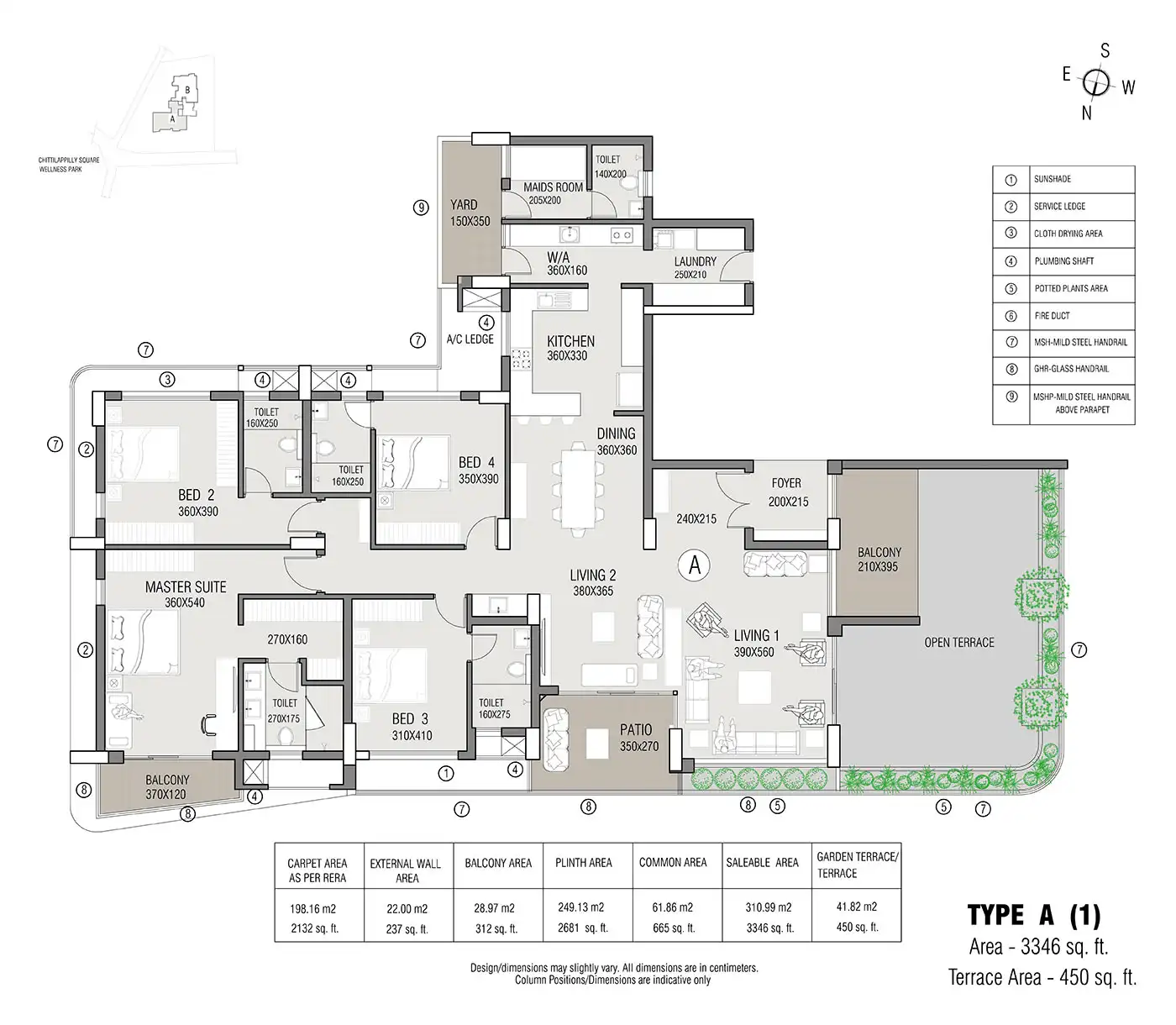 2 BHK  floor plan design Sobha Belvedere